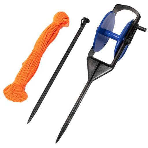 PC田引車55mロープ付きプラスチック製軽量持ち運びに便利すぐ使える田引きひも巻取器農家家庭菜園