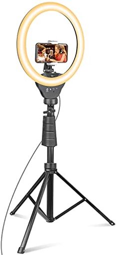 UBeesize10インチLEDリングライト158cm三脚付き撮影ライトスマホクリップ式女優ライトビデオライト高輝度自撮り/ビデオ録画(YouTube/Instagram/TikTokなど動画撮影)スマホ/カメラ適用