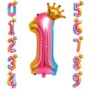 数字バルーン40インチ大きいバースデーバルーン【数字1】王冠ナンバーバルーン誕生日風船バースデー飾りアルミ風船約90cmビッグバルーン数字ハッピーバースデー飾り付け結婚式パーテ…