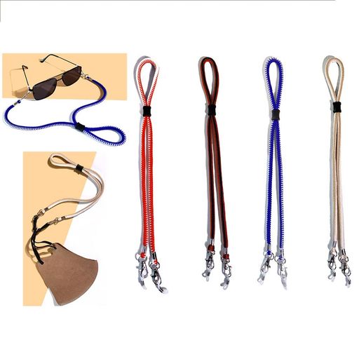 4本入りサングラスマスクストラップ4色メガネストキラキラビーズチェーン男女兼用眼鏡用付属パーツ調節..