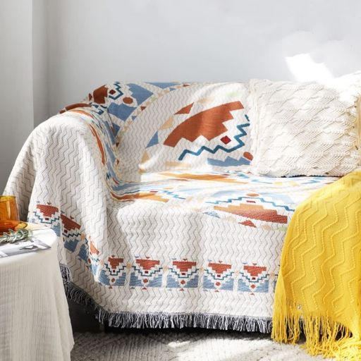 Kaoslenマルチカバーソファカバー北欧風ソファーかばー多機能ブランケットベッドカバーフリンジ付きソファ、ベッドカバー、毛布、テーブルクロスなどに適しています汚れ防止滑り止め…