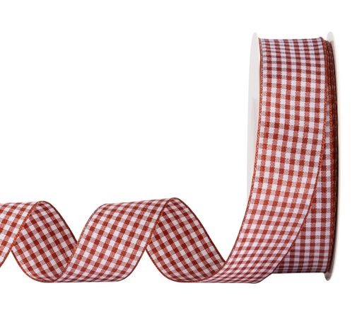 AVANAVAチェックタフタリボン幅25mm縦22m#780.さび