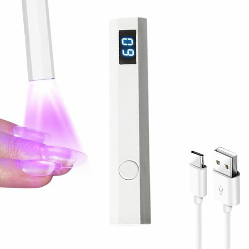 KALOLINNAネイルライトLEDディスプレイ3Wジェルネイル用ライト2階段タイマー機能ペン型ネイルライトレ..