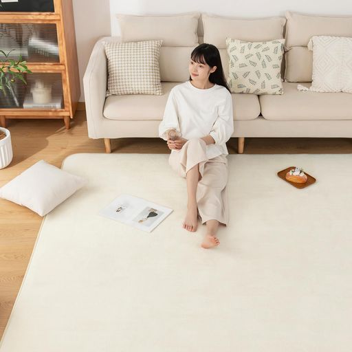 SunDecoカーペットラグ洗えるラグマット絨毯135x185cm(約1.5畳)抗菌防臭防ダニ滑り止め付きオールシー..