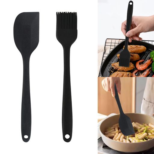 Coollooda料理ブラシ油ブラシスクレーパー(2個セット)シリコン製ゴムヘラキッチンツール調理用具耐熱キ..