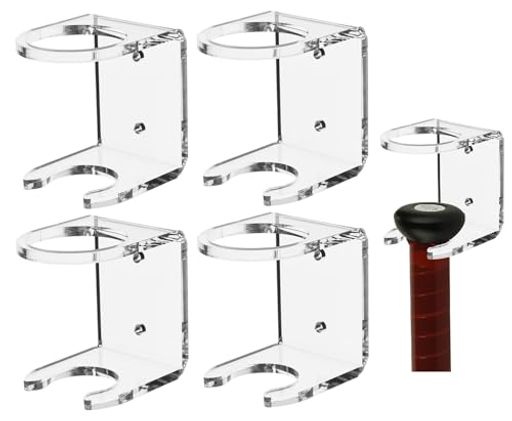 koundenekoアクリル野球ラック4個セット透明野球バットホルダー壁掛け野球バット2イン1収納ラックボー..