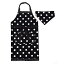 子供用 キッズエプロン 女の子 三角巾 セット 小学生 着脱簡単 130-160 POLKA DOT LARGE(TWILL・BLACK)×POLKA DOT SMALL(TWILL・BLACK) カラフルキャンディスタイル N1249430