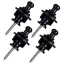 Bestgle4ピースギターストラップロックピン金属製ストラップロックピン着脱ストラップバックルギターアクセサリーロックピン互換4個入り黒メタル製エレキギター用滑り止め