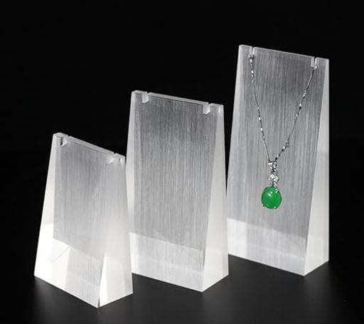 seimeinokiネックレススタンドアクリル製3個入3つのサイズ表面にヘアライン加工ネックレス掛けピアススタンドアクリル台座展示用撮影用スタンドアクセサリースタンドネックレスピアス収…