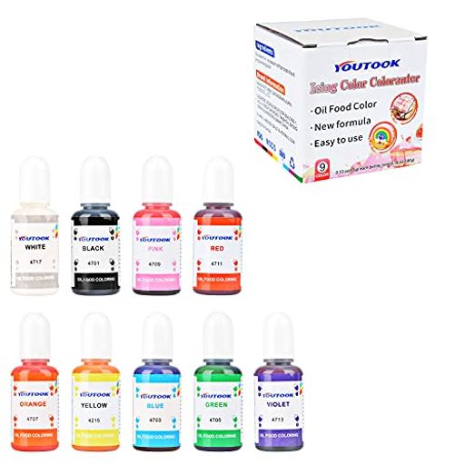 YOUTOOKチョコレート油性食用色素は、ケーキ装飾、クリーム、メレンゲ、チョコレート、ケーキ生地、ク..
