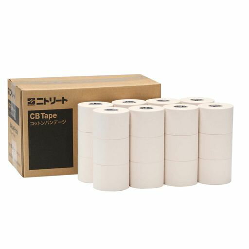 ニトムズニトリートCBテープバリューパックスポーツテープ大容量手で切れる非伸縮関節をしっかり固定ケガ対策はがれにくい白幅50mmx長さ13.7m[24巻入]CBV-50