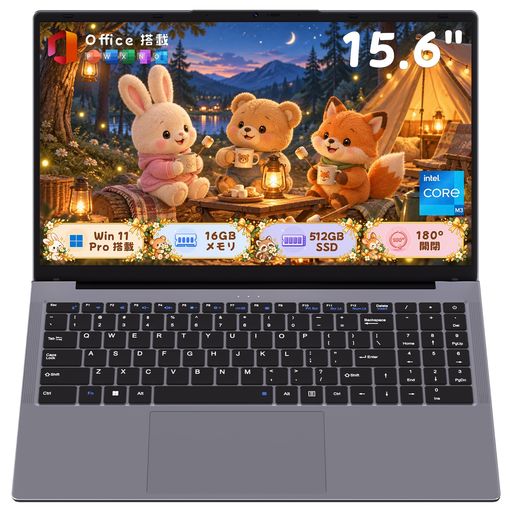Moxalc 15.6インチ ノートパソコン Win 11 Pro Office 搭載 ラップトップ、1920*1080 FHD IPS 液晶ノートPC、2.4G/5G Wi-Fi BT 4.2 HDMI USB 3.0 英語キーボード Laptop