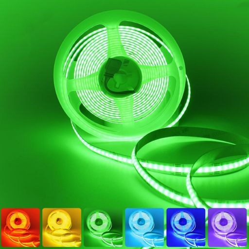 均一な光と暗点なし: Clearhill 12V 10mm幅 COB RGB LEDテープライトは、1メートルあたり810LEDの高密度配置を特徴とし、合計2430個のチップ(赤色810個+緑色810個+青色810個)を集積しています。従来の5050 SMD RGBや3528 SMD RGBストリップと比較して、より明るく柔らかで均一な光を、暗点ゼロで提供します。Ra>90、10W/M、IP20非防水。屋内専用です。(注意:電源と調光コントローラーは付属しておらず、別途購入が必要です。) 変色可能&amp;調光機能: Clearhill 12V COB RGB LEDストリップは、赤・緑・青を組み合わせて1600万色以上の鮮やかな色彩を創り出します(RGBコントローラーが必要です、別売)。また、あらゆるシーンに合わせて明るさを調整でき、印象的な照明効果を実現します(調光器が必要です、別売)。 4ピンコネクター付属: ストリップの両端には4ピンコネクター(オスx1、メスx1)がプレインストールされています。4ピンコネクター対応のコントローラーを使用して操作できます。