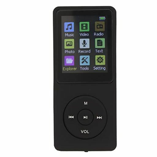 楽天VlookupStore 楽天市場店MP3 MP4プレーヤー、イヤホンと充電ケーブル付きの1.8インチLCDポータブル音楽プレーヤー、ウォーキングを実行している子供大人向けのMP3音楽プレーヤー、32GBに拡張されたサポート （黒）