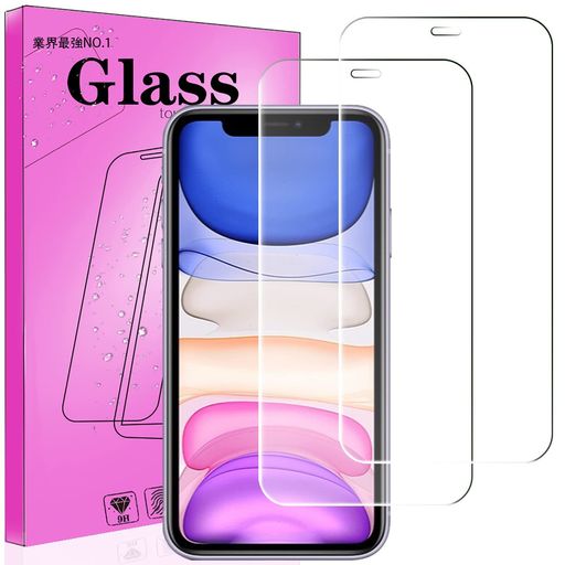 【2枚パック】対応iPhone11/iPhoneXR6.1インチ用のガラスフィルム対応iPhone11用の強化保護ガラス対応iPhoneXR用の液晶保護フィルム【日本旭硝子素材AGC製品硬度9H気泡ゼロ飛散防止