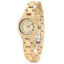 BEWELL 木製腕時計 レディース 軽量 天然木 クオーツ アナログ腕時計 防水 母の日 ギフト プレゼント (メープル)