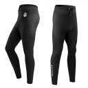 メンズウェットスーツパンツ1.5mmウエットスーツロングパンツサーフィンカヤックスイミングダイビング用ネオプレンパンツ(KZ-黒S)