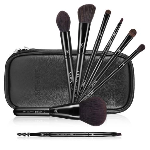 SIXPLUSシックスプラス人気メイクブラシ8本セットDawnシリーズ柔らかいメイクアップブラシ描きやすい化粧ブラシ専門化粧道具粉含み力化粧ポーチ付き