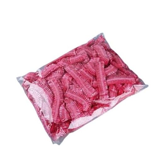 シャワーキャップ100枚業務用防水使い捨てヘアカラー用髪染め保護超薄型ポリエチレンフリーサイズ風呂/温泉/調理/防塵男女兼用(ピンク)