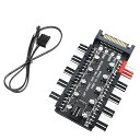 ファンハブCTRICALVERCPU冷却ハブ10ポート12V4ピンPWMハブ、SATAポート付き(2)
