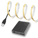 【RYE】 LEDストリップライト電池ボックス付き DC5V COBテープライトスーツフレキシブル 高密度 LEDキャビネットライト 0.5M 320LEDS/...