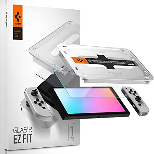 SPIGEN EZ FIT アンチグレア ガラスフィルム SWITCH 有機ELモデル 用 貼り付けキット付き スイッチ OLED モデル 対応 反射防止 さらさら 保護 フィルム 1枚入