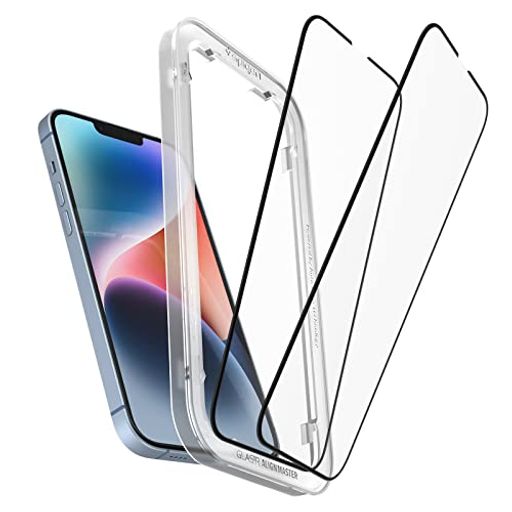 SPIGEN ALIGNMASTER 全面保護 ガラスフィルム IPHONE 14 PLUS、IPHONE 13 PRO MAX 用 ガイド枠付き IPHONE14PLUS、IPHONE13PRO MAX 対応 保護 フィルム フルカバー 2枚入