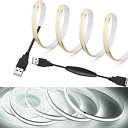 【RYE】 LEDストリップライトDC5V COBテープライトスーツフレキシブル 高密度 LEDテープライト 1M 320LEDS/M 白光色6000K 180...