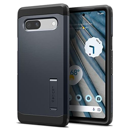 SPIGEN PIXEL 7A ケース 耐衝撃 スタンド付き 米軍MIL規格取得 三層構造 スマホスタンド カメラ保護 傷防止 衝撃 吸収 タフ・アーマー ACS05820 (メタル・スレート)