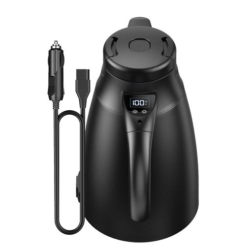 「1.2L大容量&DC12V/24V」MACOLAUDERカー電気ケトル55°C~100°C温度調節湯沸提示音車載用調理器具車用湯..