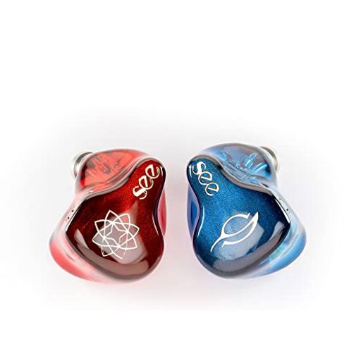 SEEAUDIO BRAVERY AE リミテッド エディション インイヤー モニター、4BA IEM インイヤー イヤホン (SEEAUDIO BRAVERY AE BLUE AND RED)