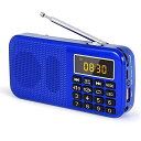 GEMEAN J-725Cポータブル アラームクロックラジオ(FMのみ対応)大容量(3000MAH)充電式バッテリー ポータブル ワイド FM SD USB M...