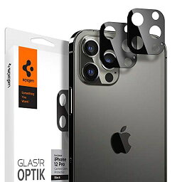 SPIGEN GLAS TR OPTIK IPHONE 12 PRO 用 カメラフィルム 保護 IPHONE12 PRO 用 カメラ レンズ ブラック 2枚入