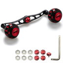 HEIGHTEN130mmベイトリールハンドル7色70航空アルミ製シマノダイワアブガルシア通用ベイトリール用(Black&Red)(0056)