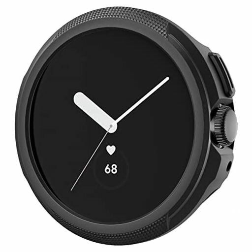 SPIGEN GOOGLE PIXEL WATCH ケース 落下 衝撃 吸収 簡易着脱 シンプル スリム 軽量 すり傷 防止 保護カバー リキッド・エアー ACS03073 (マット・ブラック)