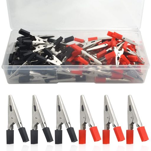 WMYCONGCONG60個入りメタルアリゲータークリップクロコダイル48mm電気テストクランプバッテリークリッ..