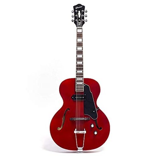 GROTE JAZZ ELECTRIC GUITAR SEMI-HOLLOW BODY CHROME HARDWARE (RED)