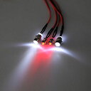【ノーブランド 品】RC 1:10 ON-ROAD CAR用 5MM 3MM 夜 LED ヘッドライト 4本入り 2白2赤