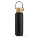 水筒 500ML 真空断熱 保温保冷 ステンレスボトル カップ本体食洗機対応 保温水筒 おしゃれ 洗いやすい 軽量 保温杯 魔法瓶 洗浄用スポンジ付き 男の子 女の子 大人 子供 ブラック(3)