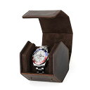 HIRAM 六角形 本革腕時計ロール 腕時計収納ボックス 1本用 レザー防水 耐衝撃 時計ケース 収納 腕時計の持運び 旅行 携帯に