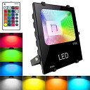 SENMEIGUANG RGB 30W LED投光器 リモコン操作（メモリ機能付き）可搬型 調光式ウォールウォッシャー、防水仕様IP66 投光機 舞台照明 看板灯 作業灯 広角120° ACプラグ付属(2M)