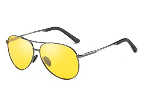 [FEISEDY]夜間専用サングラスティアドロップメンズ夜用夜釣りナイトドライブ偏光レンズめがね雨天車自..