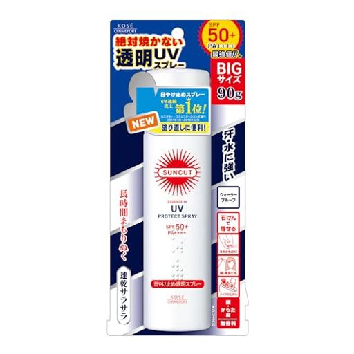 KOSE コーセー サンカット 日焼け止め 透明 スプレー 無香料 90G SPF50+ PA++++