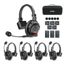 SYNCOXTALKX5ワイヤレスインカムヘッドセット5人対応全二重ヘッドセットインカムシステム20H稼働3.5mm音声モニタリング複数セット組み合わせ可能35...