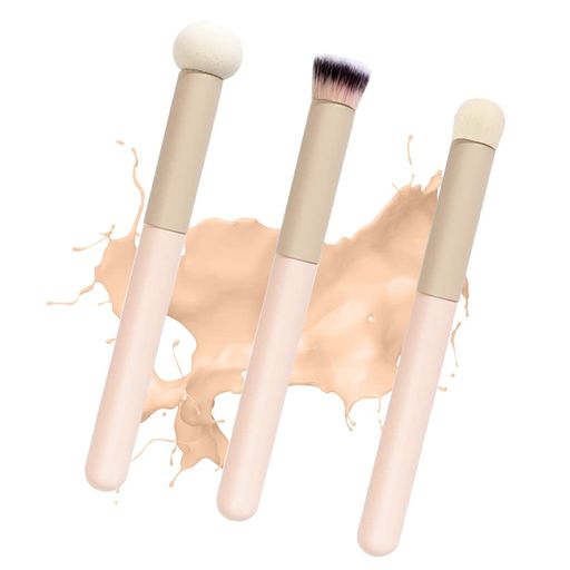 サムコスコンシーラーブラシ3本セット化粧ブラシファンデーションブラシ柔らかくて持ち運びやすいスポンジヘッド精密自然携帯便利粉飛びしないメイクブラシ化粧用品