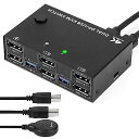 DP KVM 切替器 2入力2出力PC2台対応 モニター2台対応 8K@30HZ 4K@120HZ 4XUSB3.0 低解像度との下位互換性 KVM USBスイッチ ハブ キーボード マウス モニターを共有DISPLAYPORT USB KVM(2)
