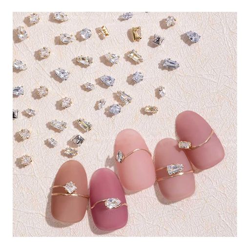 YQWINネイルストーン40個セットネイルパーツストーンラインストーンネイル用輝くそして透明なネイルパ..