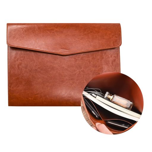 VANRAファイルフォルダーPUレザー書類ケース持ち運びA4ファイルケースドキュメントレター磁気スナップ..