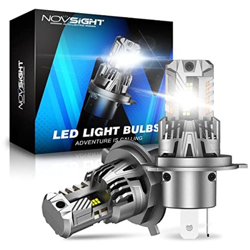 NOVSIGHT H4 LEDwbhCg LED H4 HI/LO15000LM(7500LM*2) 6500K H4 LED ԌΉ 60W(30W*2) DC 9V-32V wbhCgou /oCNp IP68 Px  Ét@