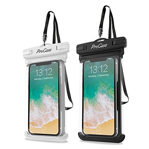 PROCASE 防水ケース IPX8認定 携帯電話用ドライバッグ 最大7.0”スマホに対応可能 適用端末:IPHONE 14 13 MINI PRO MAX・IPHONE 12・11・XS・XR・8・ANDROID -ホワイト/ブラック